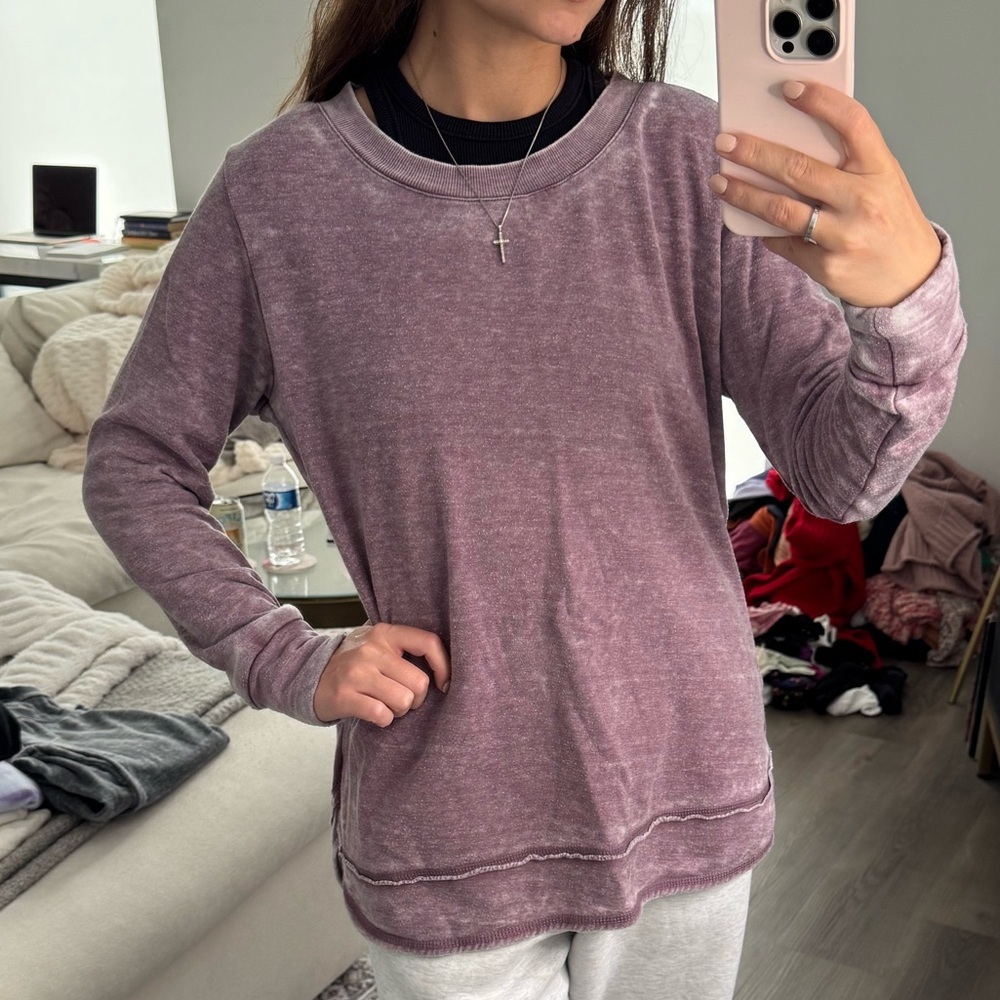 GreenTea Purple Relaxed Fit Crewneck Sweatshirt M